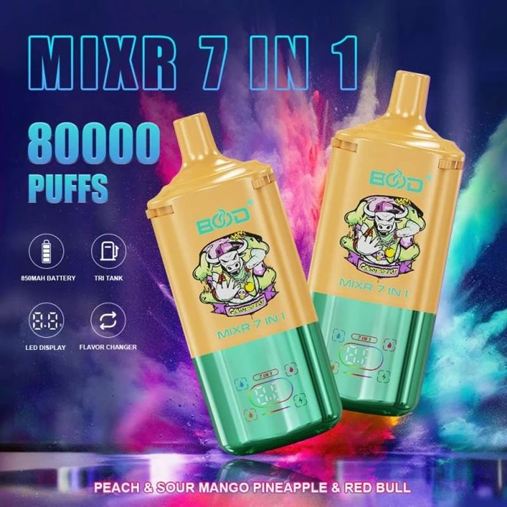 Peach&-Sour-mango-pineapple&-Red-bull-BOOD MIXR 7 IN 1 80000 Peach&-Sour-mango-pineapple&-Red-bull-BOOD MIXR 7 IN 1 80000