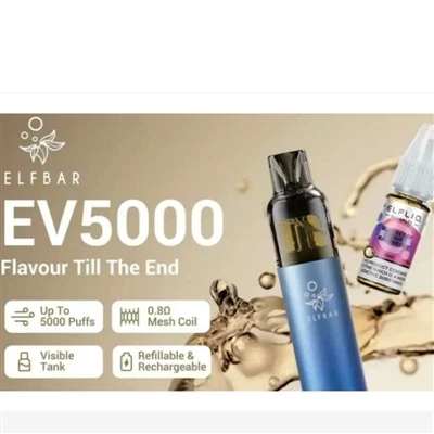 ELFBAR تطلق سيجارة إلكترونية قابلة لإعادة التعبئة EV5000 في المملكة المتحدة، ...