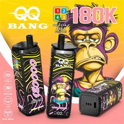 QQ BANG 180K 4in1: تجربة الـvape المثالية بأربع نكهات دفعة واحدة