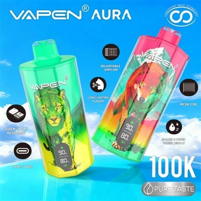VAPEN AURA 100K: باعتبارها سجائر إلكترونية تستخدم لمرة واحدة تدخل عصر 