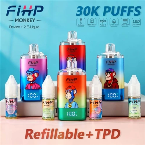 FIHP MONKEY 30K Vape القابل لإعادة التعبئة: خيار جديد يوازن بين عمر البطارية ...