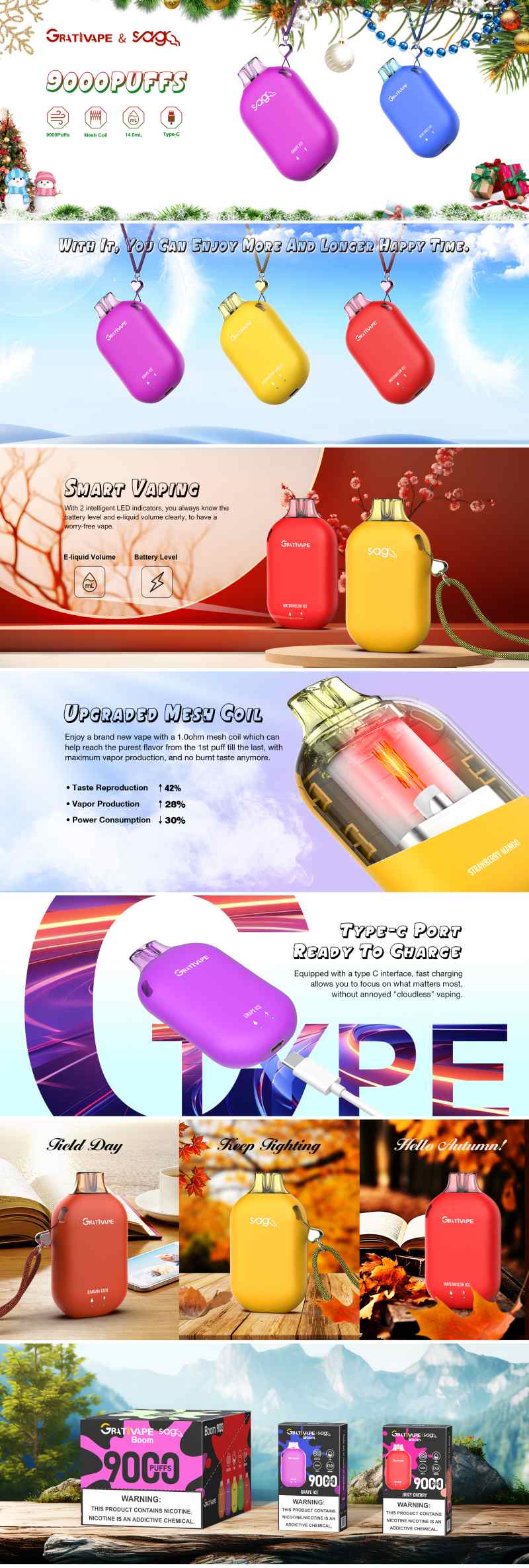 Grativape Boom 9K puffs Grativape Boom 9K puffs